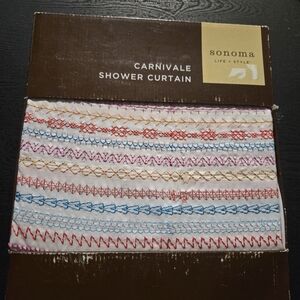 Vintage Sonoma Multicolor Patterned Shower Curtain
